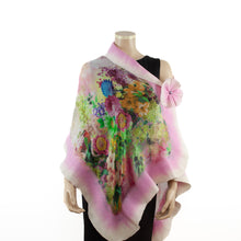 Charger l&#39;image dans la galerie, Vibrant pink flowers and birds shawl #210-11
