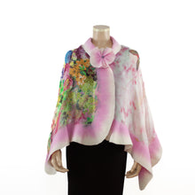 Charger l&#39;image dans la galerie, Vibrant pink flowers and birds shawl #218-11
