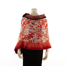 Charger l&#39;image dans la galerie, Vibrant red flowers shawl #210-14
