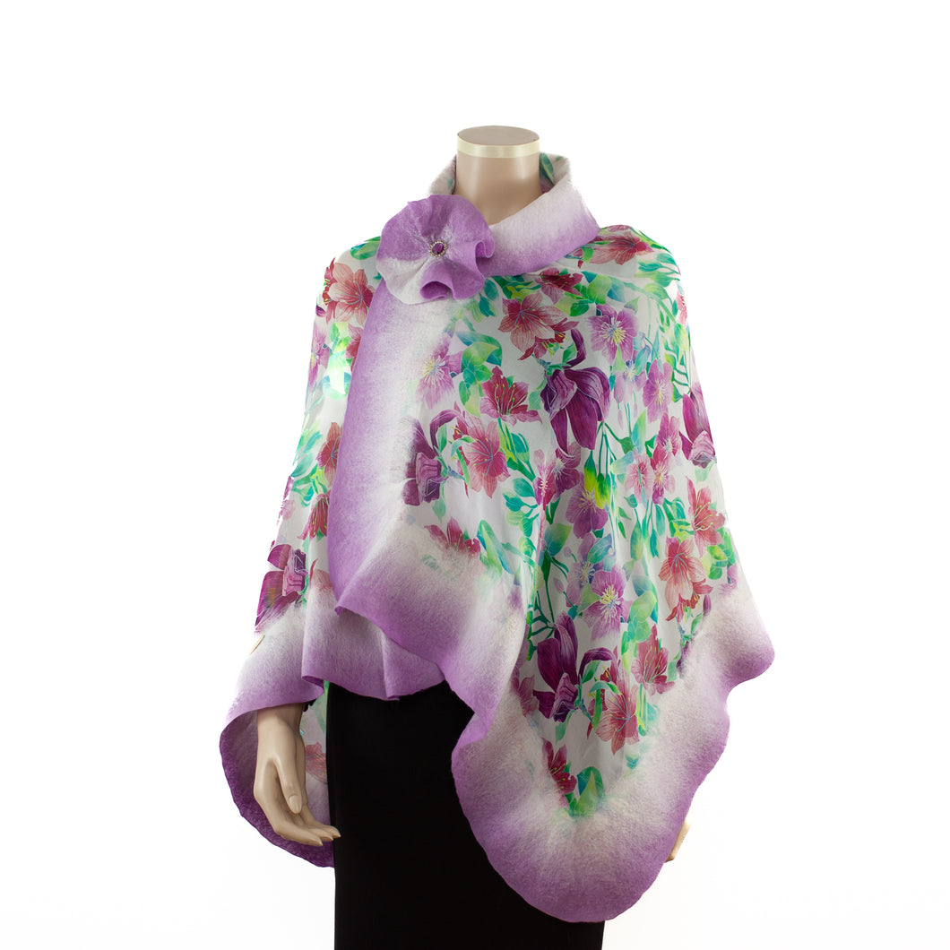 Vibrant orchid shawl #218-9