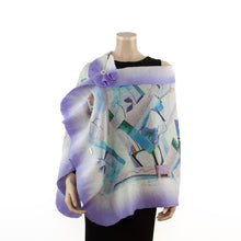 Charger l&#39;image dans la galerie, Vibrant lavender abstract shawl #218-8
