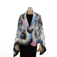 Charger l&#39;image dans la galerie, Vibrant blue pink butterfly shawl #210-6
