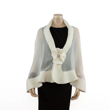 Charger l&#39;image dans la galerie, Premium pure white silk shawl #230-2
