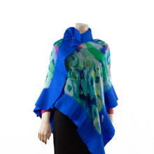 Charger l&#39;image dans la galerie, Vibrant blue flowers shawl #210-5
