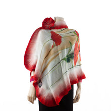 Load image into Gallery viewer, Vibrant red poppies shawl #210-41
