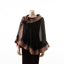 Load image into Gallery viewer, Premium black and caramel silk shawl #230-27
