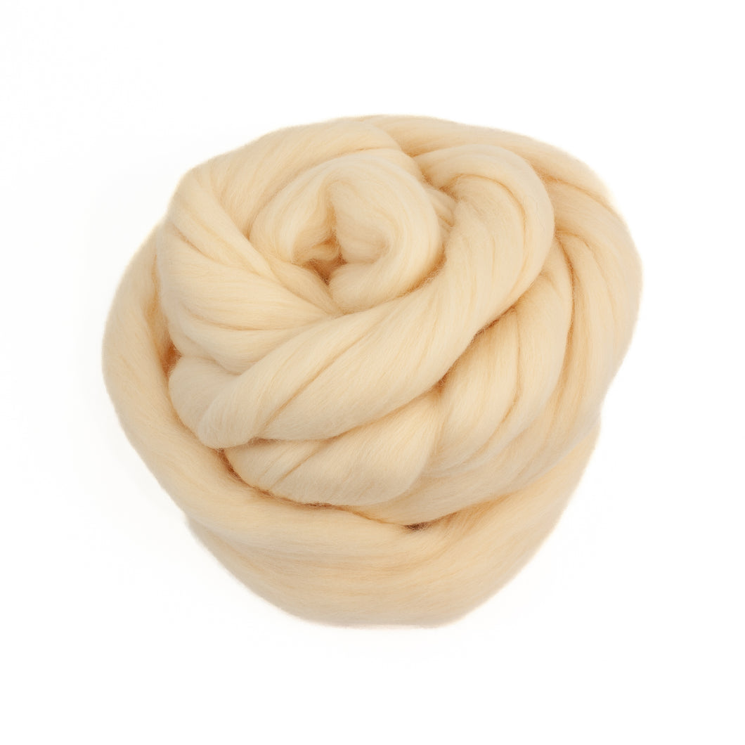 Extrafine merino wool, tops, 19 microns, Champagne