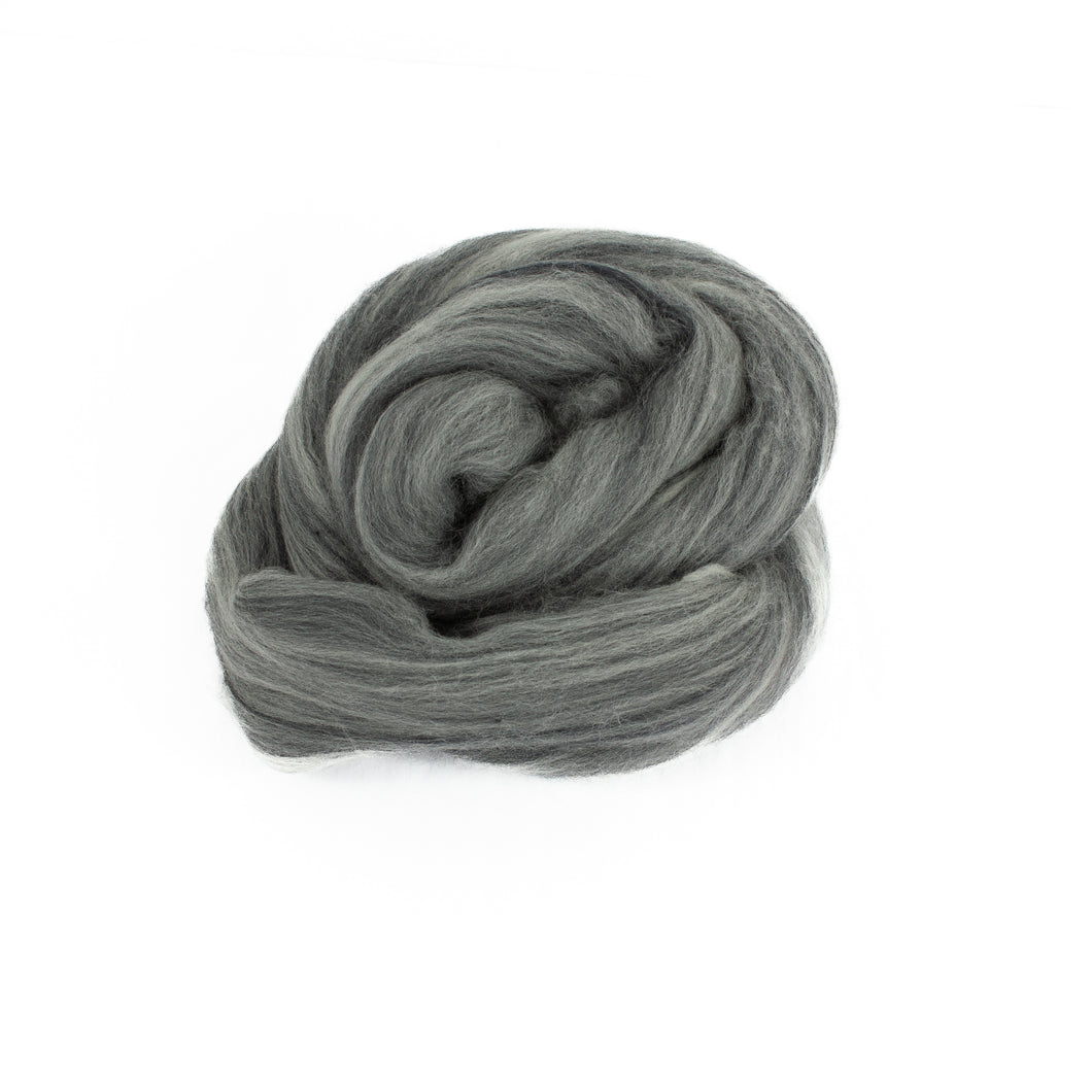 Extrafine merino wool, tops, 19 microns, Grey