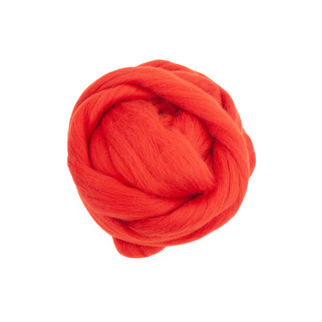 Extrafine merino wool, tops, 19 microns, Red